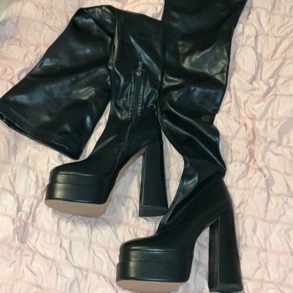 Thigh high platform boots